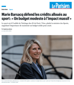 Budget, pass’sport, héritage&nbsp;: la ministre des Sports Marie Barsacq fixe ses priorités - Décideurs du Sport par Patrick Bayeux