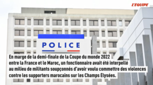 Projet de violences en marge de France-Maroc : le tribunal administratif confirme la révocation d'un policier proche de l'ultra-droite
