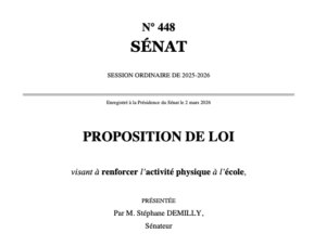 École&nbsp;: vers un choc d’activité physique&nbsp;? Une proposition de loi pour passer à 40 minutes quotidiennes et 4 heures d’EPS - Décideurs du Sport par Patrick Bayeux
