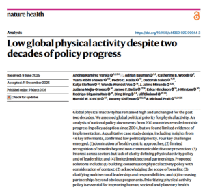 Activité physique&nbsp;: vingt ans de politiques… et toujours une planète trop sédentaire - Décideurs du Sport par Patrick Bayeux