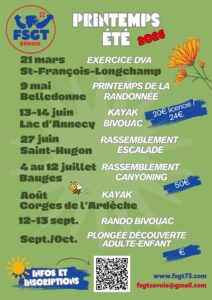 Sorties sport nature printemps été 2026 - FSGT