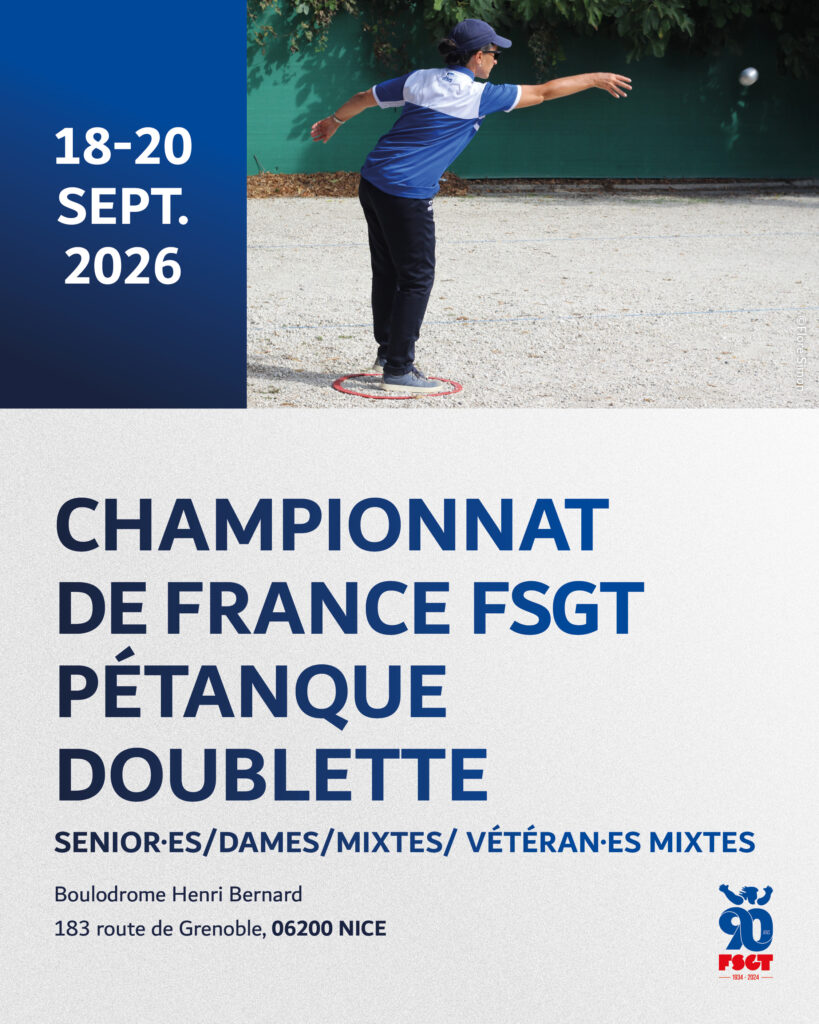 Championnat de France FSGT Pétanque Doublettes 2026 1 Instagram Petanque18 20Sept.Nice