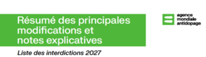 L’AMA publie la liste des interdictions 2027 - Décideurs du Sport par Patrick Bayeux