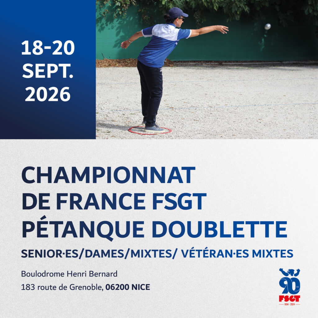Palmarès du championnat de France FSGT Pétanque Doublettes 2026 1 Facebook Petanque18 20Sept.Nice