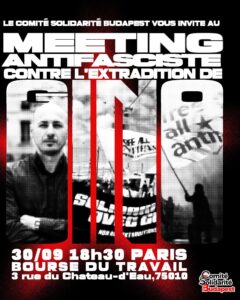 MEETING ANTIFASCISTE CONTRE L'EXTRADICTION DE GINO - Paris-luttes.info