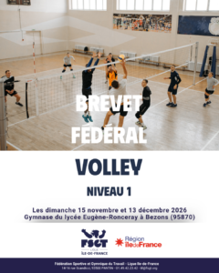 Volley-ball&nbsp;: ouverture des inscriptions au Brevet Fédéral niveau 1 - FSGT - Ligue Ile-de-France